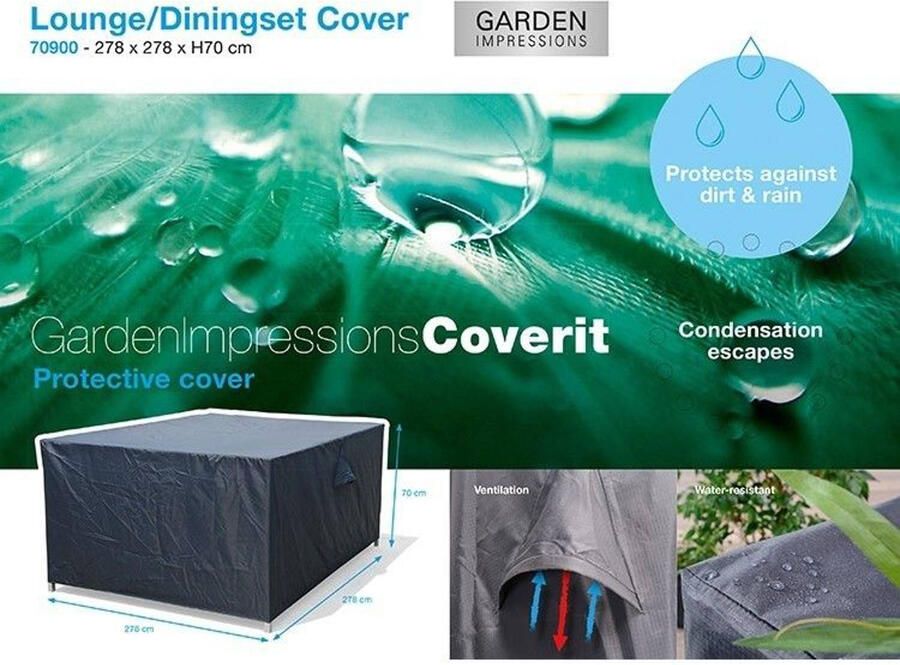 Garden Impressions Coverit lounge dining beschermhoes 278x278xH70 - Foto 2