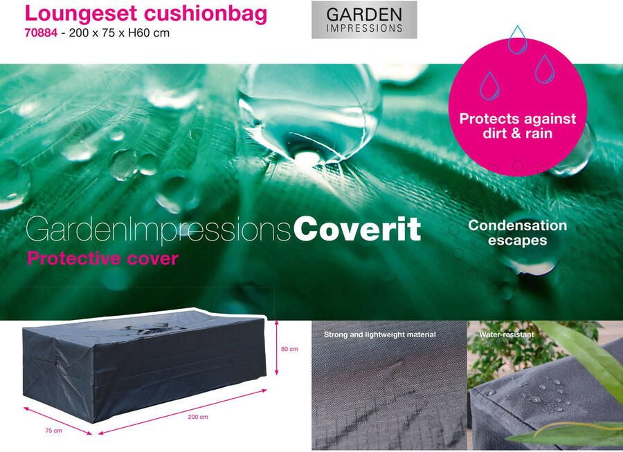 Garden Impressions Loungeset kussentas beschermhoes 200x75xH60 cm - Foto 2