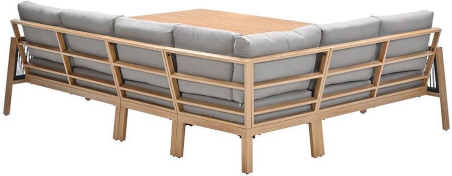 Van Kooten Tuin en Buitenleven Decala lounge-diningset 5-delig aluminium light teak look desert sand- Garden Impressions - Foto 3