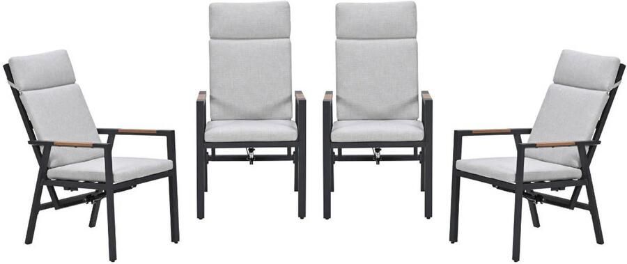 Garden Impressions Felini verstelbare tuinstoelen (set van 4) carbon black