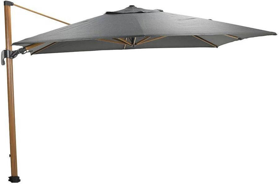 Garden Impressions Hawaii Big Pole parasol 350x350 cm) teak look royal antraciet