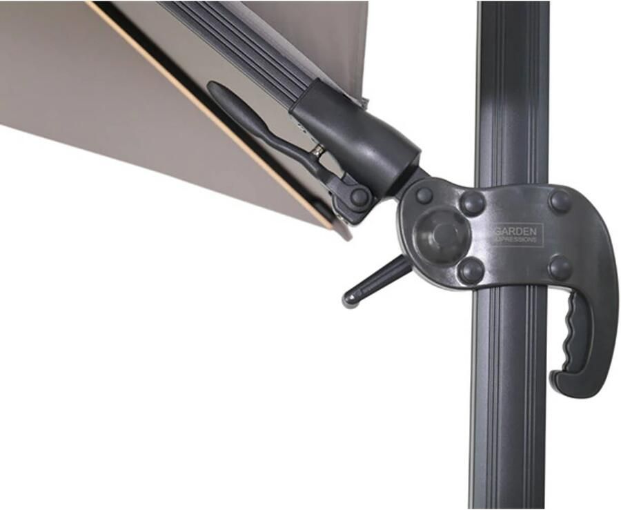 Van Kooten Tuin en Buitenleven Hawaii Lumen parasol 300x300 cm carbon black sand - Foto 3