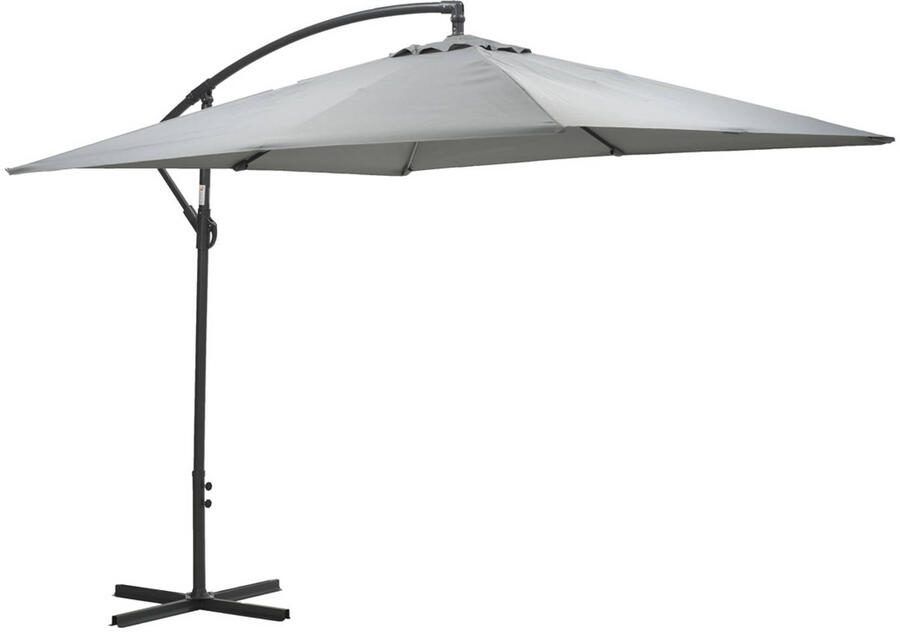 Garden Impressions Corfu parasol 250x250 donker grijs licht grijs