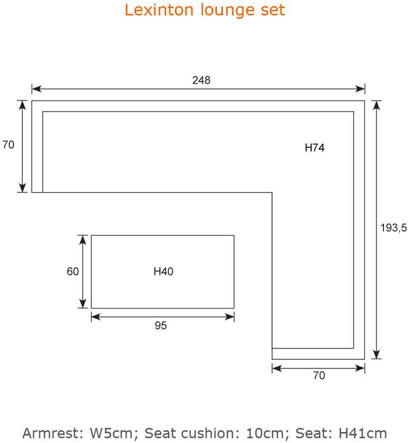 Van Kooten Tuin en Buitenleven Lexington loungeset 4-delig rechts carbon black reflex black- Aluminium- Garden Impressions