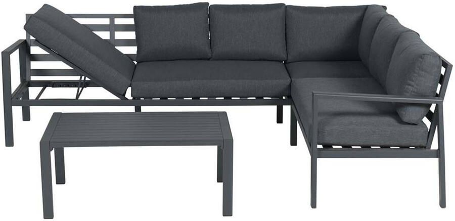 Van Kooten Tuin en Buitenleven Lexington loungeset 4-delig rechts carbon black reflex black- Aluminium- Garden Impressions - Foto 2