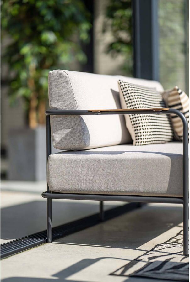 Garden Impressions Lisboa loungeset 4-delig carbon black teak look