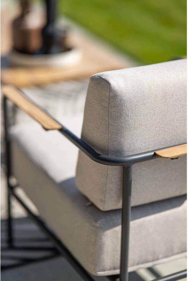 Garden Impressions Lisboa loungeset 4-delig carbon black teak look - Foto 2