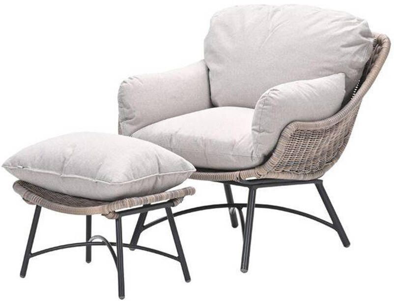 Garden Impressions Logan fauteuil inclusief voetenbank