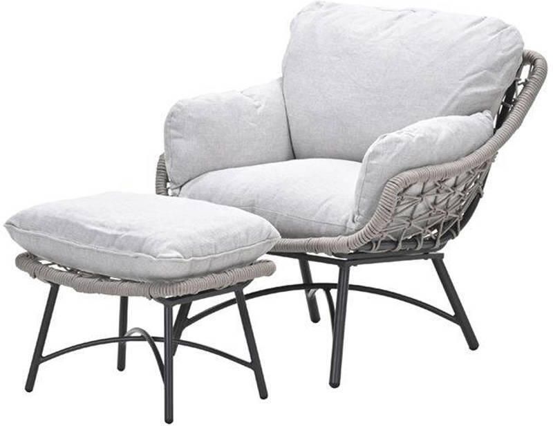 Garden Impressions Logan fauteuil inclusief voetenbank