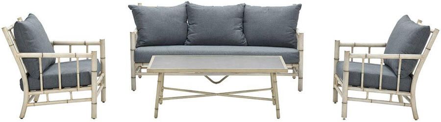 Garden Impressions Lombok loungeset 4-delig aluminium bamboo-look mystic grey - Foto 3