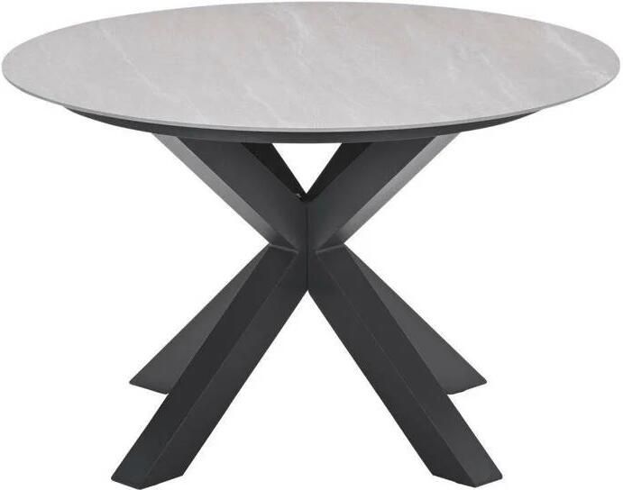 Garden Impressions Lowland tafel Ø120 cm carbon black Centostone Napoli sand