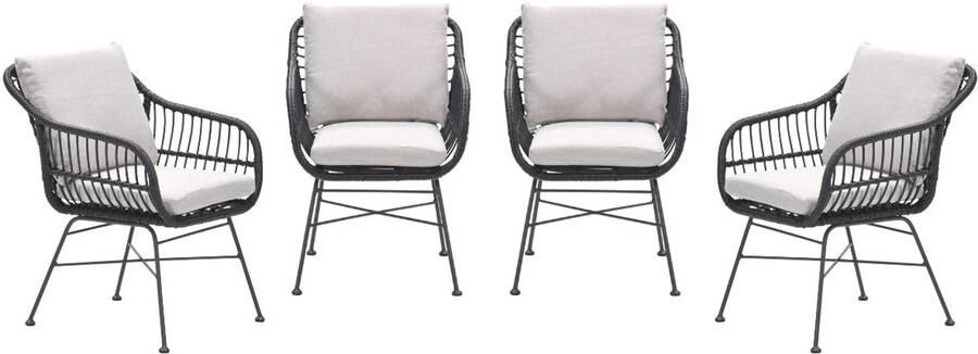 Garden Impressions Margriet tuinstoelen (set van 4) zwart