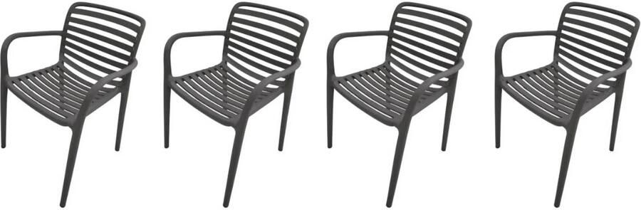Garden Impressions Nantes tuinstoelen (set van 4) antraciet
