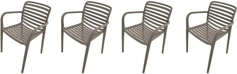 Garden Impressions Nantes tuinstoelen (set van 4) taupe