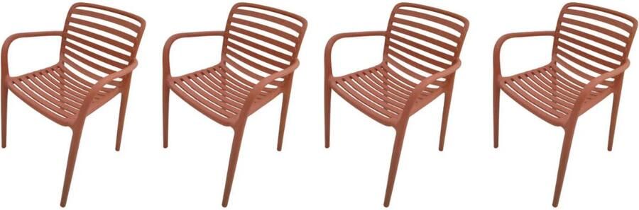 Garden Impressions Nantes tuinstoelen (set van 4) terra