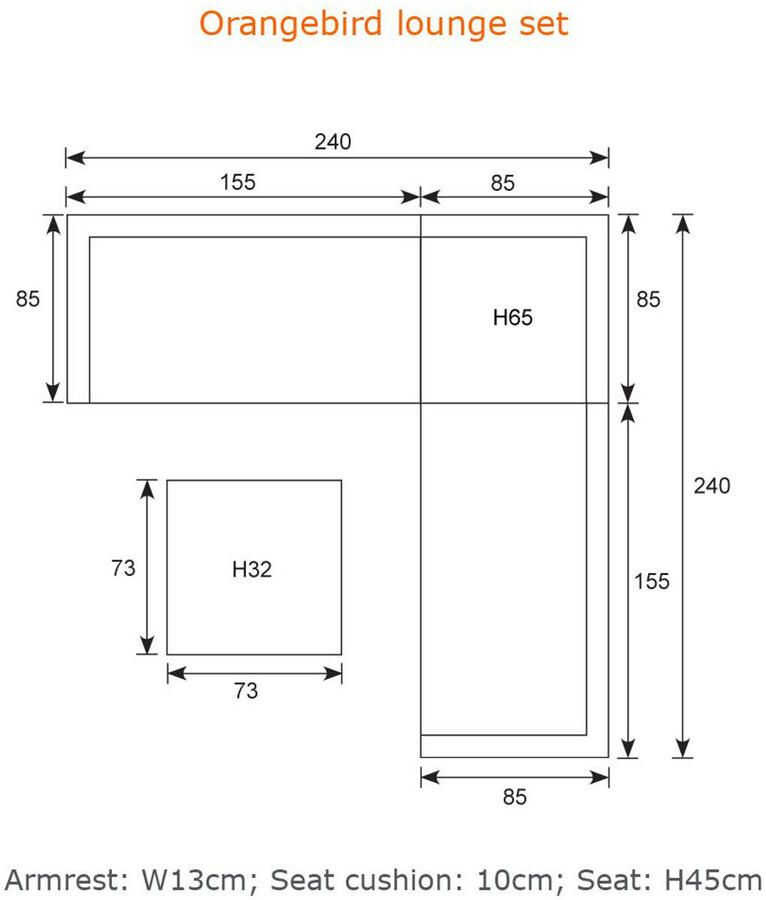 Garden Impressions Orangebird loungeset 4delig vintage grey
