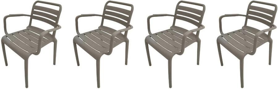 Garden Impressions Orleans tuinstoelen (set van 4) taupe