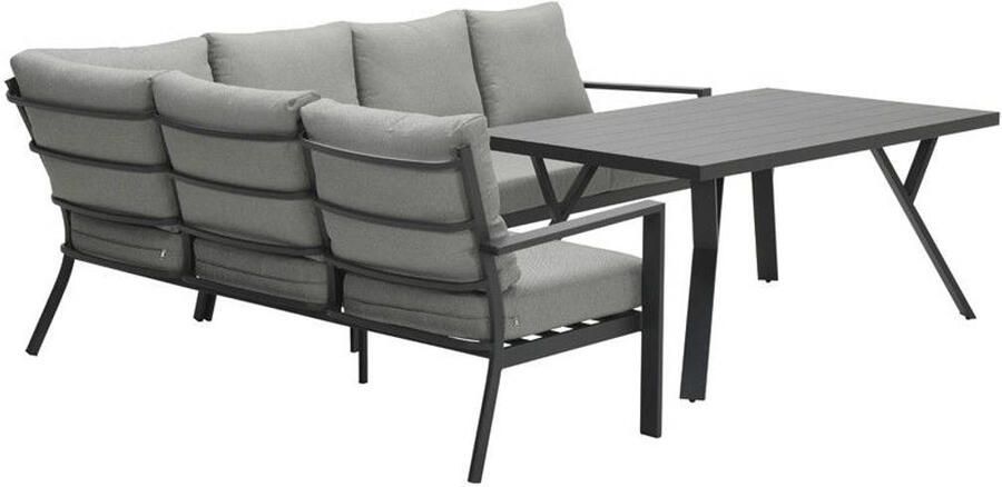 Van Kooten Tuin en Buitenleven Sergio lounge-diningset 3-delig links carbon black light grey- Garden Impressions