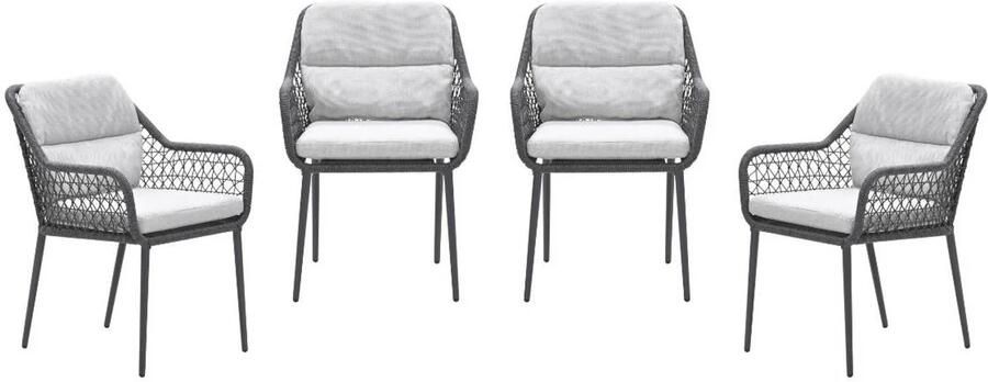 Garden Impressions Toledo tuinstoelen (set van 4) donkergrijs