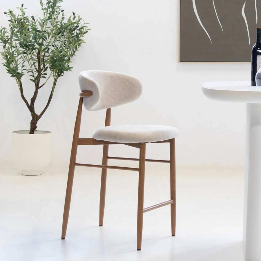 Giga Meubel Barkruk Alexia Beige Naturel Zithoogte 75cm Set van 2 - Foto 2