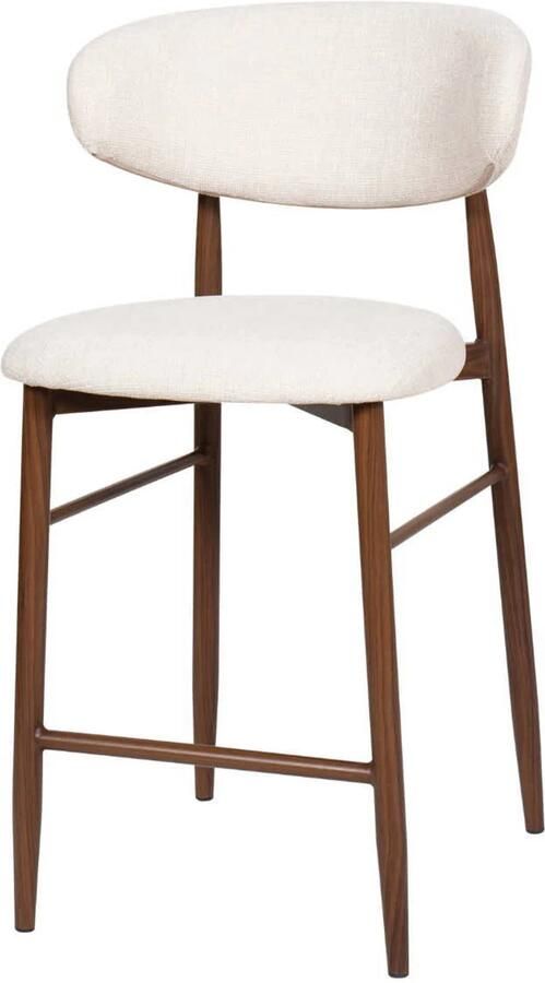 Giga Meubel Barstoel Alexia Beige Walnoot (set van 2)