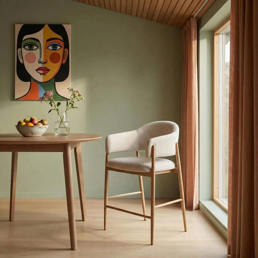Giga Meubel Barstoel DÃ©nia Beige Naturel Zithoogte 65cm (set van 2) - Foto 2