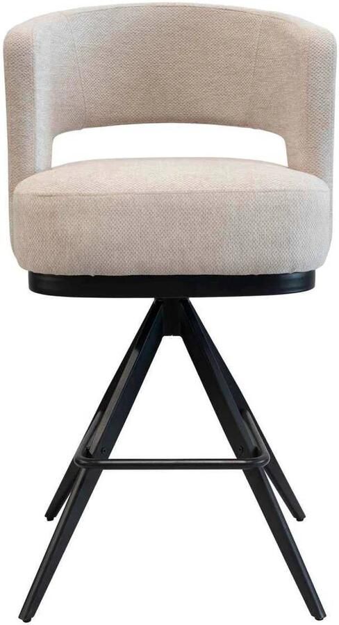 DÉJA Living Barstoel Louis Stof Metaal Taupe Set van 2