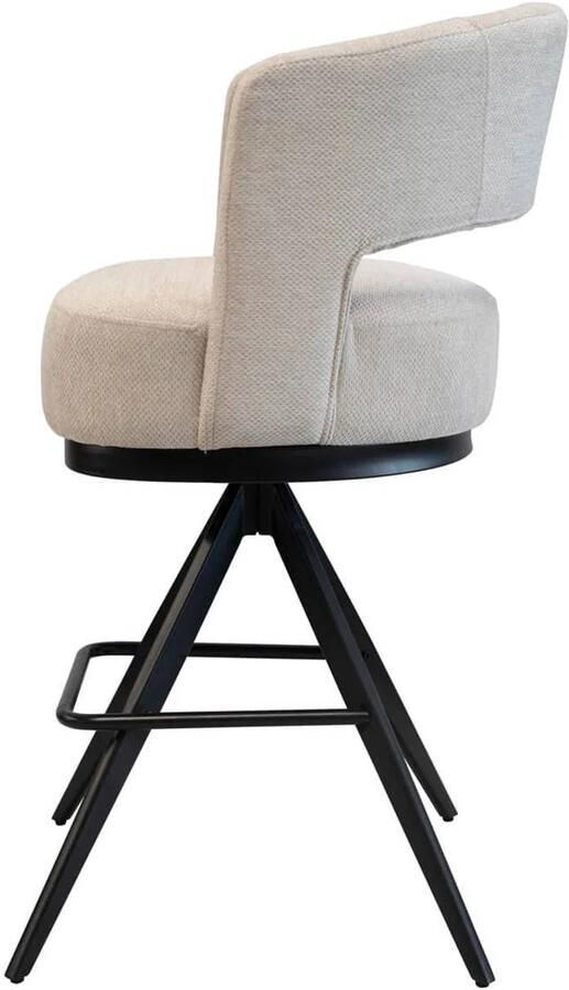 DÉJA Living Barstoel Louis Stof Metaal Taupe Set van 2 - Foto 2