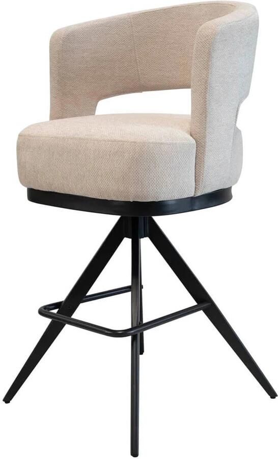 DÉJA Living Barkruk Louis Stof Metaal Taupe Set van 2 - Foto 2