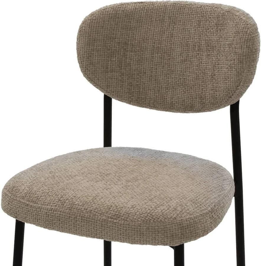 Giga Meubel Barkruk Beige Stof Zithoogte 75cm 44x50x105cm Vajèn Set van 2