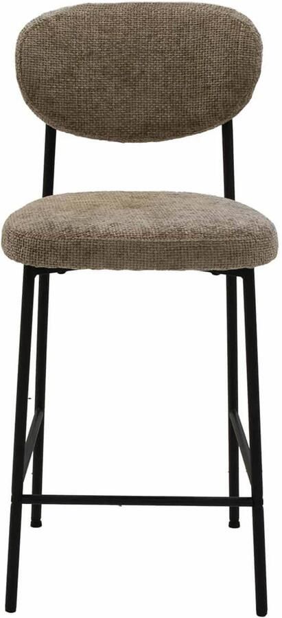 Giga Meubel Barkruk Taupe Stof Zithoogte 75cm 44x50x105cm Vajèn Set van 2 - Foto 4