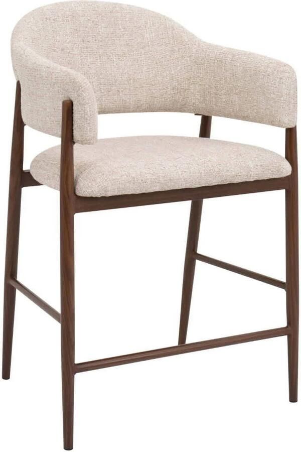 Giga Meubel Barkruk DÃ©nia Beige Walnoot Zithoogte 75cm (set van 2)