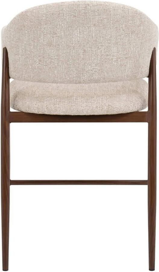 Giga Meubel Barstoel DÃ©nia Beige Walnoot Stof Zithoogte 65cm (set van 2) - Foto 3