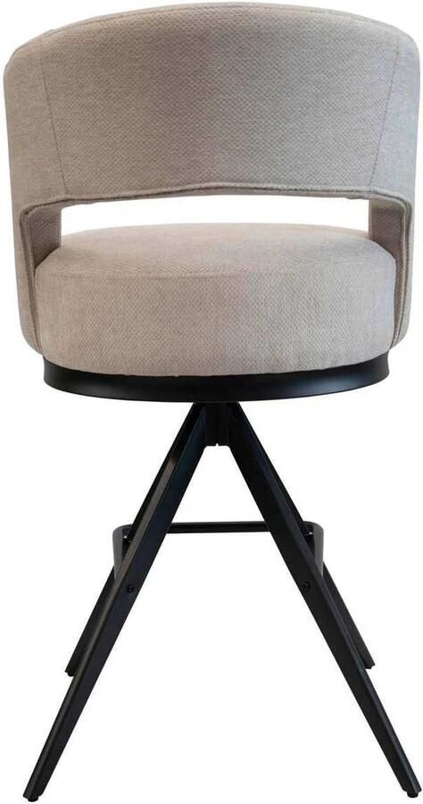 DÉJA Living Barstoel Louis Stof Metaal Taupe Set van 2 - Foto 3