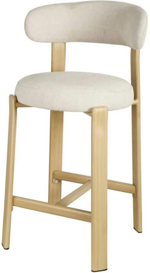 Déja Living DÉJA Living Barstoel Märsta Beige Naturel Stof Zithoogte 67cm Set van 2