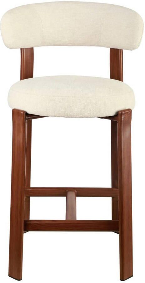 Giga Meubel Barstoel Märsta Beige Walnoot Stof Zithoogte 67cm Set van 2 - Foto 3