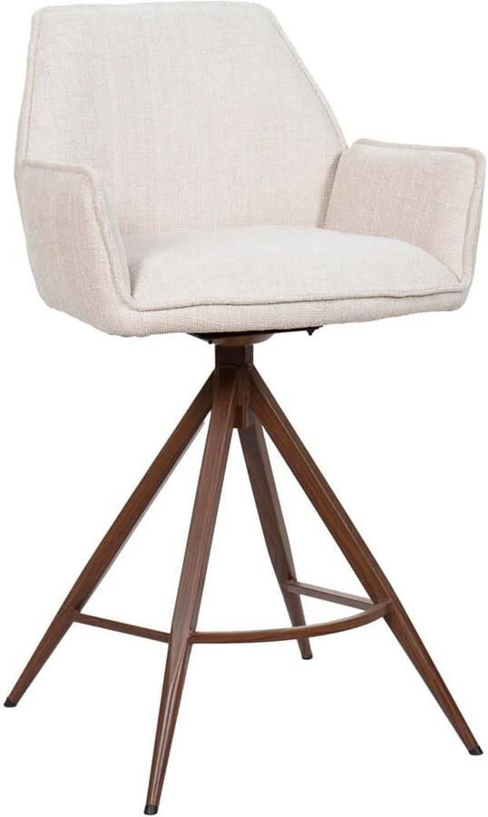 Giga Meubel Barstoel Noa Beige Walnoot- Zithoogte 66cm Set van 2 - Foto 2