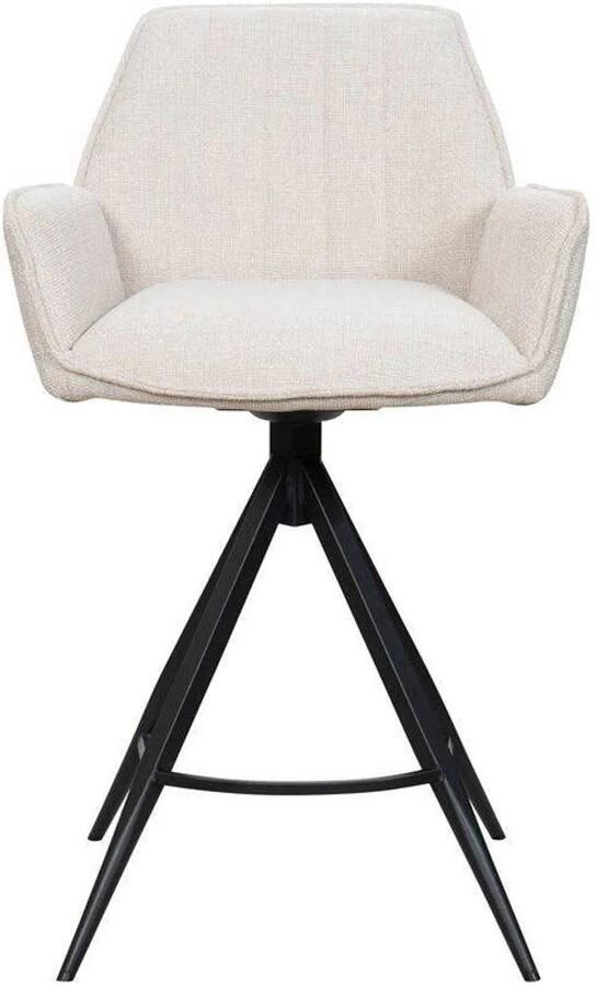 Giga Meubel Barstoel Noa Beige Metaal Stof Barhoogte Set van 2
