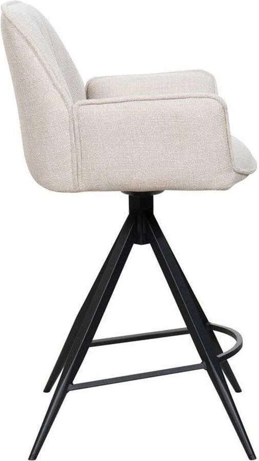 Giga Meubel Barstoel Noa Beige Metaal Stof Barhoogte Set van 2 - Foto 4
