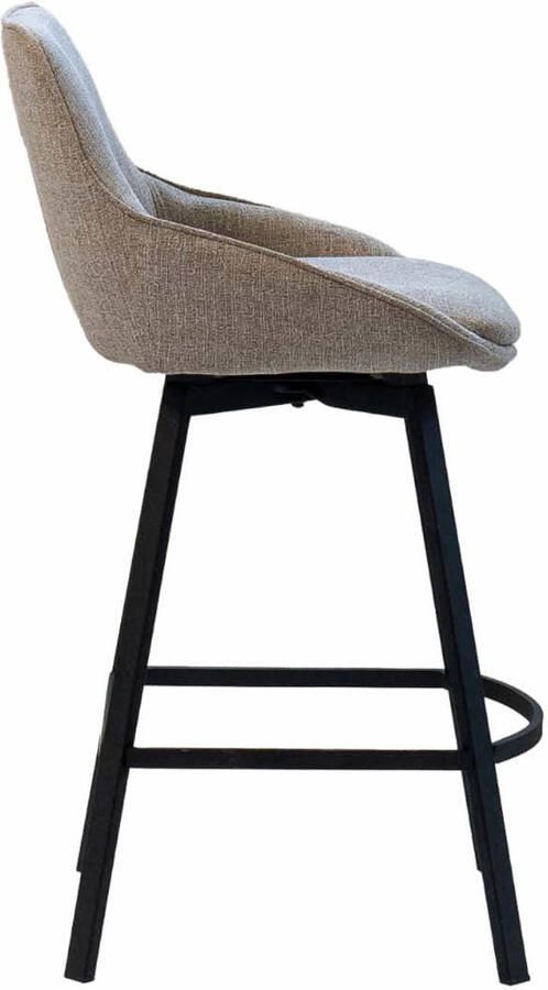 Giga Meubel Barstoel Stof Taupe Zithoogte 65cm 50x49x89cm Roos - Foto 4