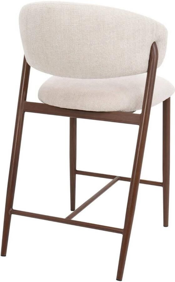 Déja Living DÉJA Living Barstoel Skive Beige Walnoot Zithoogte 67cm Set van 2 - Foto 3