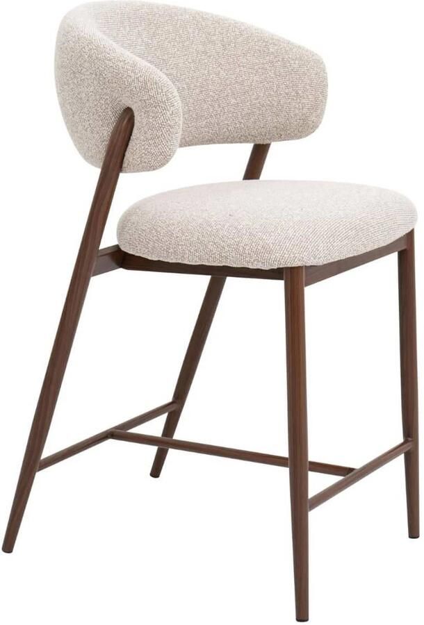 Déja Living DÉJA Living Barstoel Skive Zand Walnoot Zithoogte 67cm Set van 2