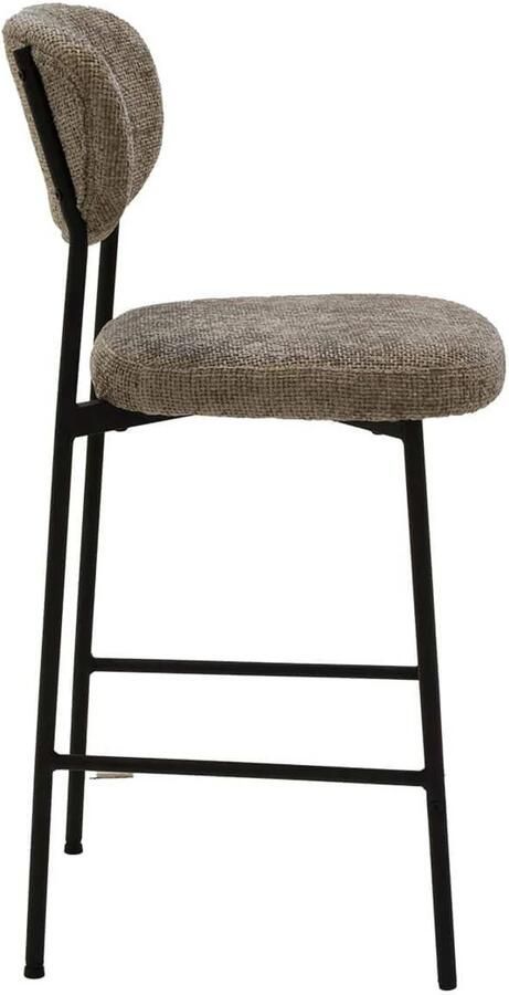 Giga Meubel Barkruk Taupe Stof Zithoogte 75cm 44x50x105cm Vajèn Set van 2 - Foto 3