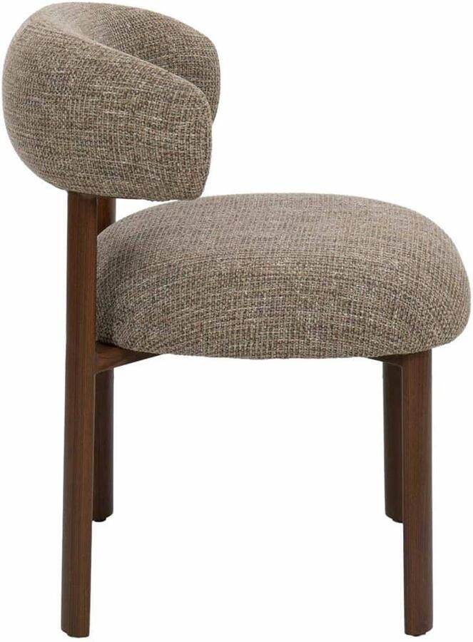 DÉJA Living Eetkamerstoel Alamo Taupe Walnoot Set van 2 - Foto 3
