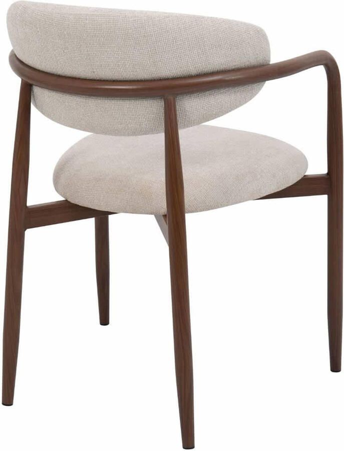 Giga Meubel Eetkamerstoel Alexia Beige Stof Metaal 59x57x77cm Set van 2 - Foto 2