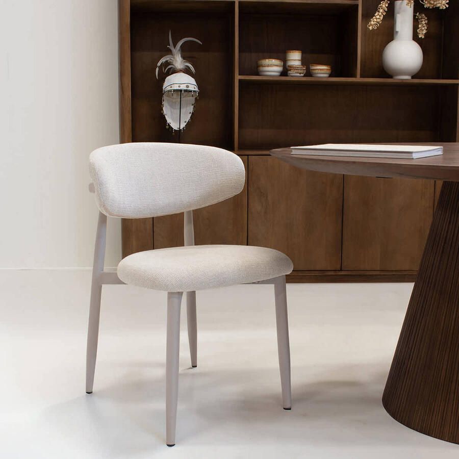 Giga Meubel Eetkamerstoel Beige|Beige Zithoogte 47cm Alexia Set van 2 - Foto 2