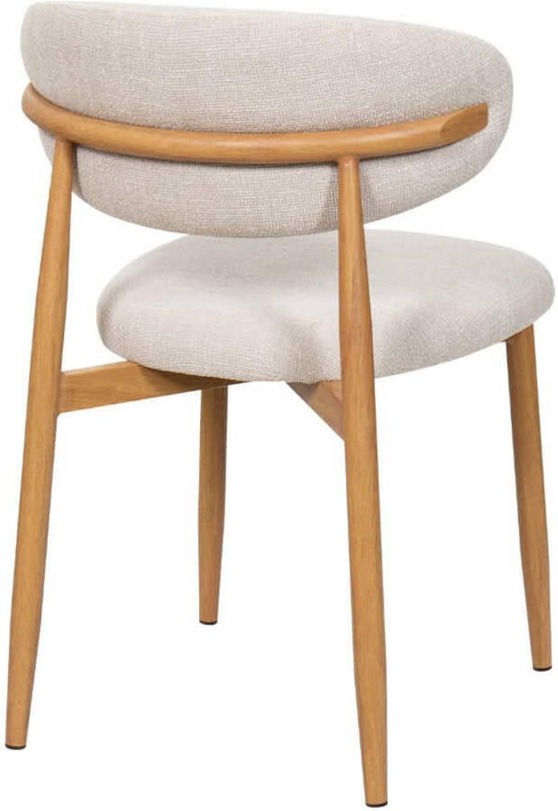 Giga Meubel Eetkamerstoel Alexia Beige Naturel Metaal Stof Set van 2 - Foto 5