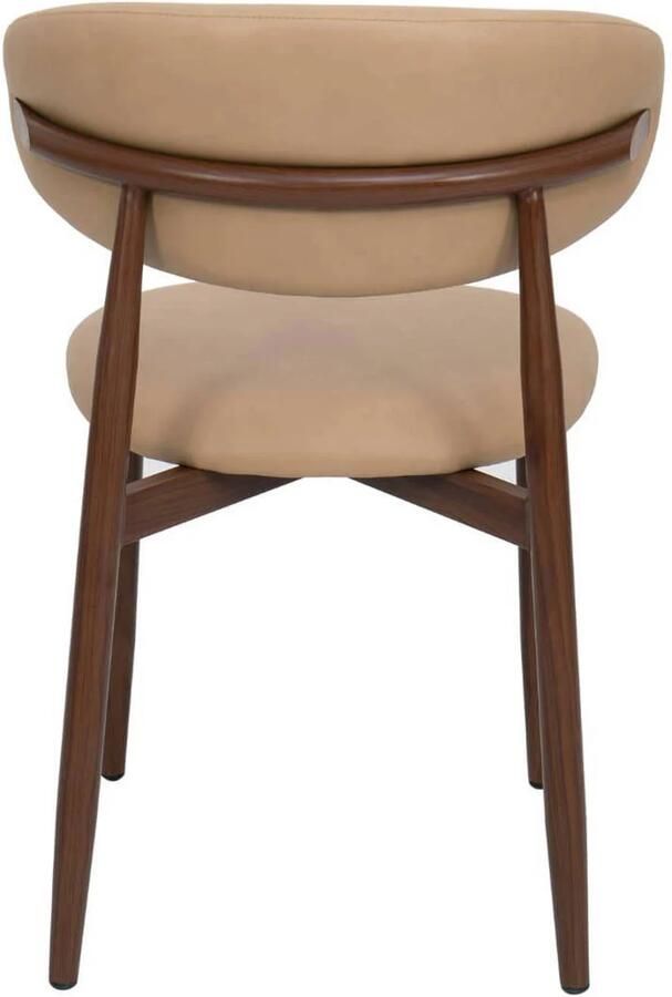 Giga Meubel Eetkamerstoel Alexia Beige Walnoot PU Leer Set van 2