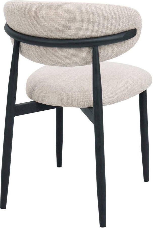 Giga Meubel Eetkamerstoel Alexia Beige Zwart 52x56x77cm (set van 2) - Foto 2