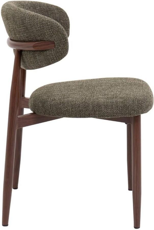 Giga Meubel Eetkamerstoel Groen|Walnoot Zithoogte 47cm Alexia Set van 2 - Foto 3